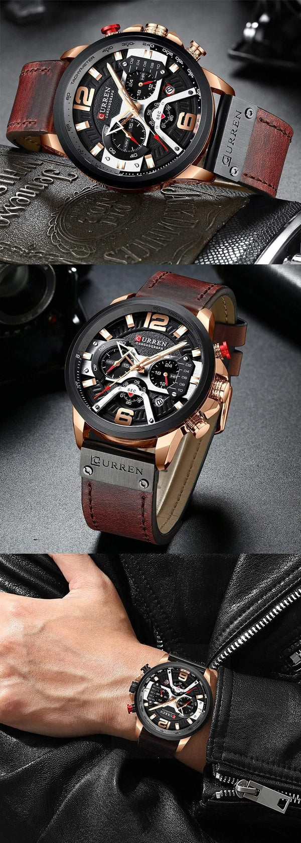 Planet Gates rose blue Casual Sport Watches for Men Blue Top Brand Luxury Military Leather Wrist Watch Man Clock Fashion Chronograph Wristwatch