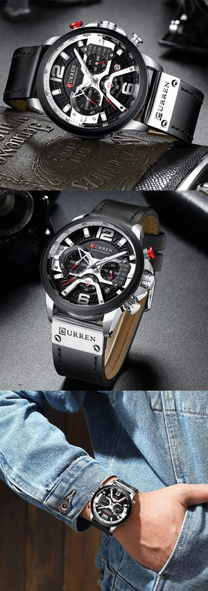 Planet Gates rose blue Casual Sport Watches for Men Blue Top Brand Luxury Military Leather Wrist Watch Man Clock Fashion Chronograph Wristwatch