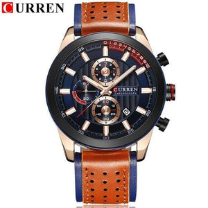 Planet Gates rose blue Wristwatches Fashion New Arrival Calendar Casual Men Watches High Quality Leather Strap Chronograph Quartz watch