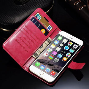 Planet Gates rose case / For iPhone 6 6S Wallet Leather Case For iPhone 6 6S Plus Luxury Coque Cover for iPhone 6 S 6S Plus Phone Cases With Card Slot TOMKAS Brand