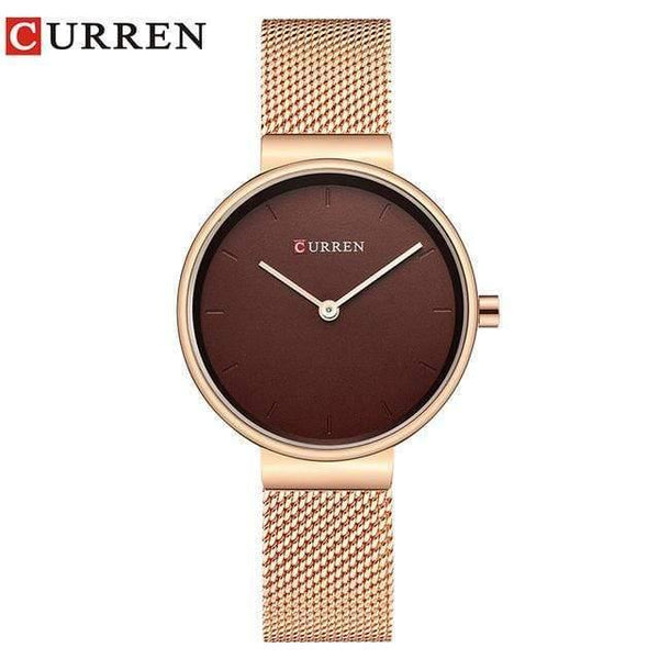 Planet Gates rose coffee Women Watch Fashion Dress Ladies Watches Stainless Steel Quartz Wristwatch Hot Sale Saat Clock relogios feminino