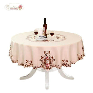 Planet Gates Rose Elegant Round Table Cloth Fashion Embroidery Fabric Art Tablecloth Modern Rural Style Round Tablecloth free shipping
