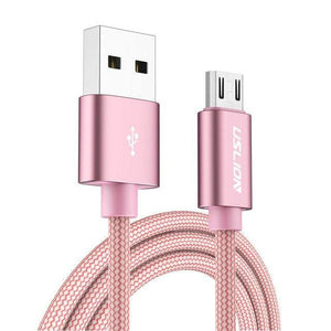 Planet Gates Rose Gold / 0.3m USLION Micro USB Cable 2A Fast Charge USB Data Cable for Samsung Huawei Xiaomi LG Andriod Microusb Mobile Phone Charger Cables