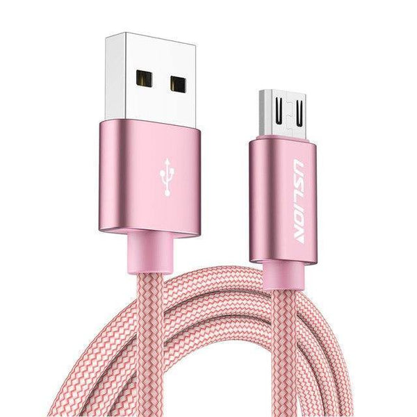 Planet Gates Rose Gold / 0.3m USLION Micro USB Cable 2A Fast Charge USB Data Cable for Samsung Huawei Xiaomi LG Andriod Microusb Mobile Phone Charger Cables