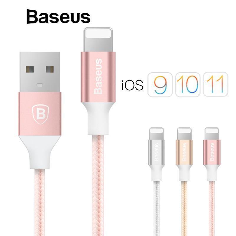 Planet Gates Rose Gold / 100cm Baseus USB Cable For iPhone X 8 5 5s 6s 6 7 Mobile Phone 2A Fast Charging Cable Data Sync Charger Cable Wire For IOS 8 9 10 11