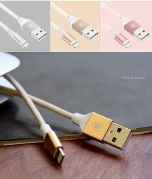 Planet Gates Rose Gold / 100cm Baseus USB Cable For iPhone X 8 5 5s 6s 6 7 Mobile Phone 2A Fast Charging Cable Data Sync Charger Cable Wire For IOS 8 9 10 11