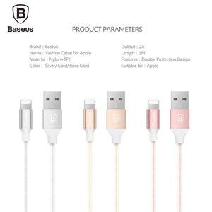 Planet Gates Rose Gold / 100cm Baseus USB Cable For iPhone XS Max XR X 8 7 6 6s Plus 5 5S SE iPad Air Mini Fast Charging Charger Data Cord Mobile Phone Cables