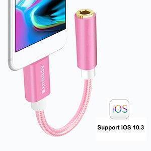 Planet Gates rose gold 3.5mm Earphones Audio Adapter ACCGUYS Audio Converter For iPhone XS/7/7 plus/8/X/8 plus/5 5S 5E 6 For 3.5mm Jack Extension Cable