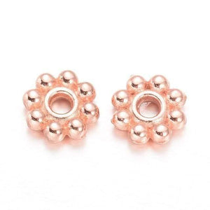 Planet Gates Rose Gold / 5mm 300pc/bag Daisy Flower Spacer Beads Alloy Metal Bead Findings For DIY Jewelry Bracelets Necklaces Making Mixed Color Wholesale