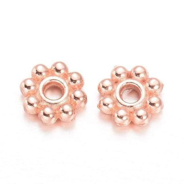 Planet Gates Rose Gold / 5mm 300pc/bag Daisy Flower Spacer Beads Alloy Metal Bead Findings For DIY Jewelry Bracelets Necklaces Making Mixed Color Wholesale