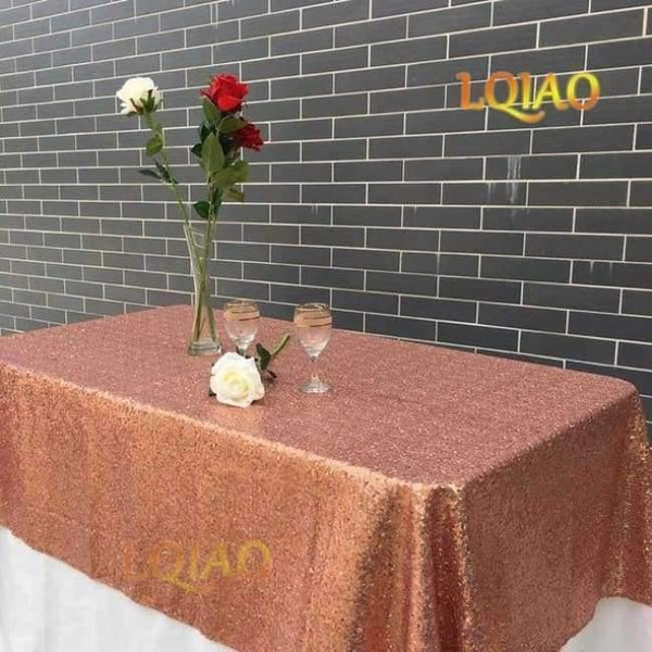 Planet Gates Rose Gold / 60x102in-150x255cm Sparkly Pink Gold/Silver 120x200cm Sequin Glamorous Tablecloth/Fabric For Wedding Party Table Decorations Sequin Table Cloth