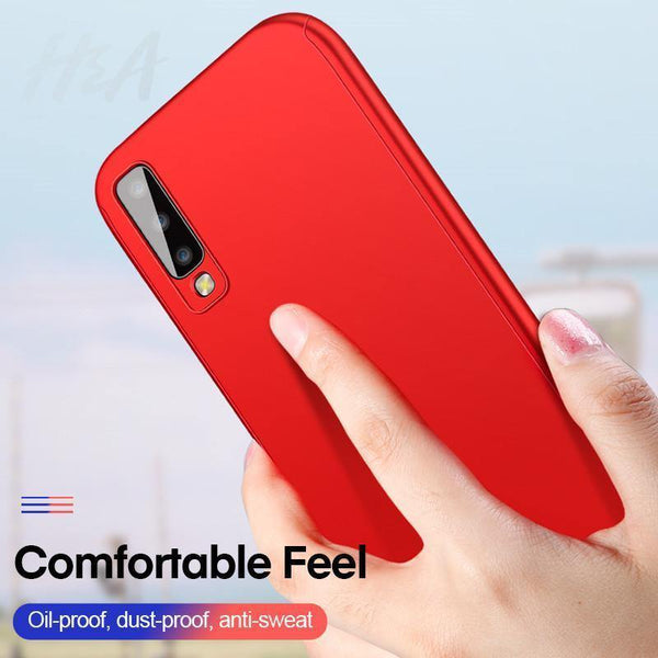 Planet Gates Rose Gold / A8 2018 H&A 360 Full Protective Phone Case For Samsung Galaxy A7 A8 J4 J6 J8 Anti-knock Full Cover J4 J6 A8 Plus Cases With Glass Film