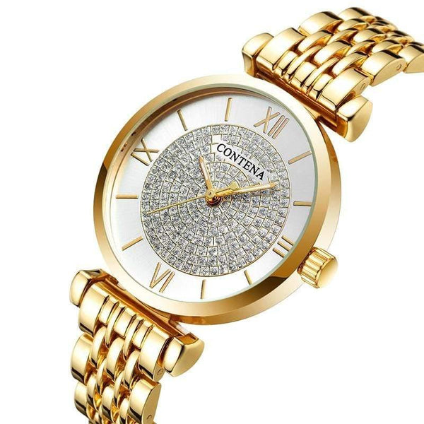 Silver Women Watches Top Brand Luxury Crystal Women's Watches Full Steel Ladies Watch Women Clock reloj mujer - Planet Gates
