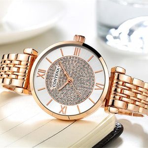 Planet Gates rose gold and silver Silver Women Watches Top Brand Luxury Crystal Women's Watches Full Steel Ladies Watch Women Clock reloj mujer