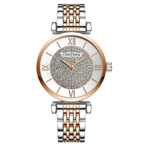 Planet Gates rose gold and silver Silver Women Watches Top Brand Luxury Crystal Women's Watches Full Steel Ladies Watch Women Clock reloj mujer