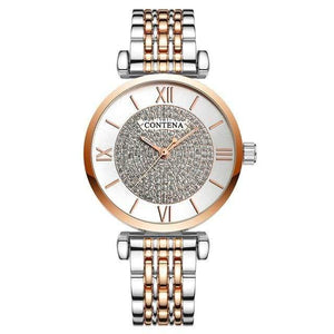 Planet Gates rose gold and silver Silver Women Watches Top Brand Luxury Crystal Women's Watches Full Steel Ladies Watch Women Clock reloj mujer