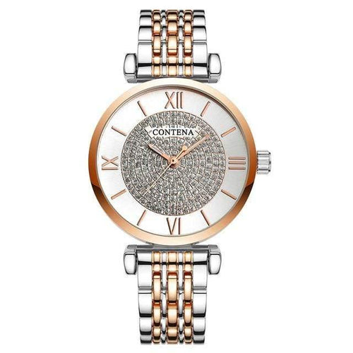 Planet Gates rose gold and silver Silver Women Watches Top Brand Luxury Crystal Women's Watches Full Steel Ladies Watch Women Clock reloj mujer