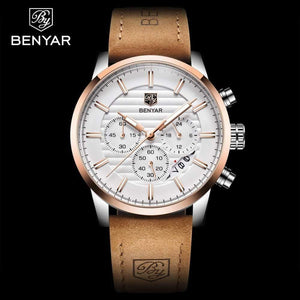 Planet Gates rose gold black Casual Fashion Men Quartz Watch Luxury Military Leather Strap Chronograph Men Watch Relogio Masculino
