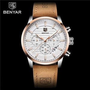 Planet Gates rose gold black Casual Fashion Men Quartz Watch Luxury Military Leather Strap Chronograph Men Watch Relogio Masculino