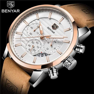 Planet Gates rose gold black Casual Fashion Men Quartz Watch Luxury Military Leather Strap Chronograph Men Watch Relogio Masculino