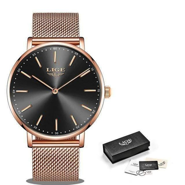 Planet Gates Rose gold black Women Watch Business Quartz Watch Ladies Top Brand Luxury Female Wrist Watch Girl Clock Relogio Feminin