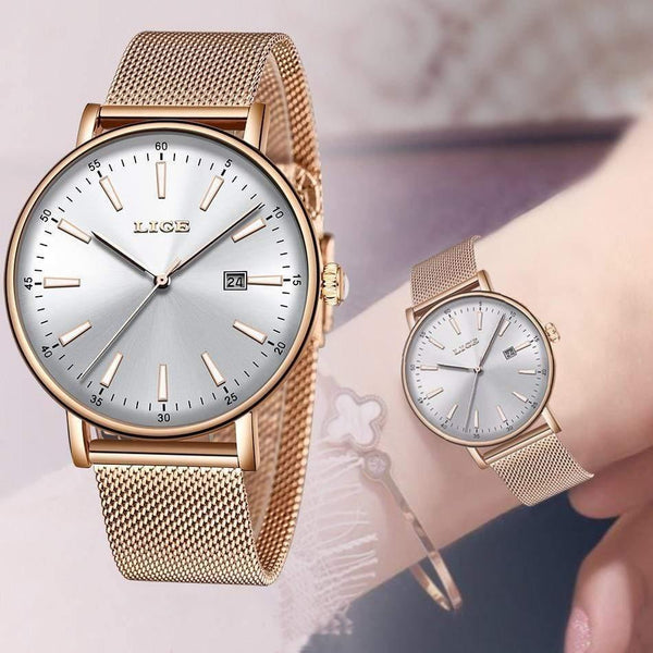 Planet Gates Rose gold blue / China Stainless Steel  Watches Women Top Brand Luxury Casual Clock Ladies Wrist Watch Relogio Feminino