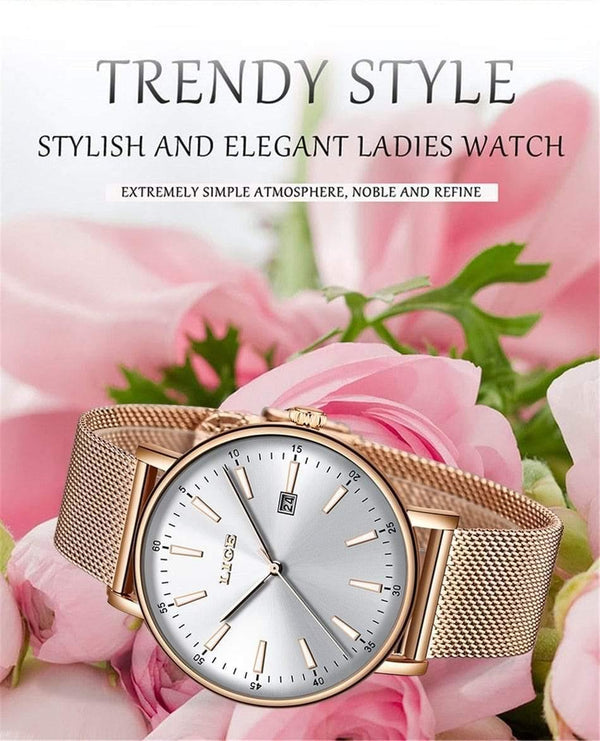 Planet Gates Rose gold blue / China Stainless Steel  Watches Women Top Brand Luxury Casual Clock Ladies Wrist Watch Relogio Feminino