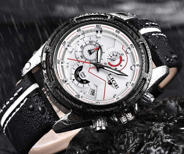 Planet Gates Rose gold blue Watch Men Fashion Sport Quartz Clock Leather Mens Watches Top Brand Luxury Gold Waterproof Business Watch Relogio Masculino