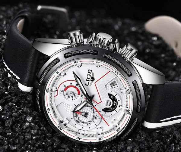 Planet Gates Rose gold blue Watch Men Fashion Sport Quartz Clock Leather Mens Watches Top Brand Luxury Gold Waterproof Business Watch Relogio Masculino