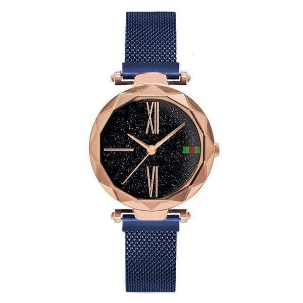 Planet Gates Rose Gold Blue Women Watches Minimalism Starry sky Magnet Buckle Fashion Casual Female Wristwatch Waterproof Roman Numeral