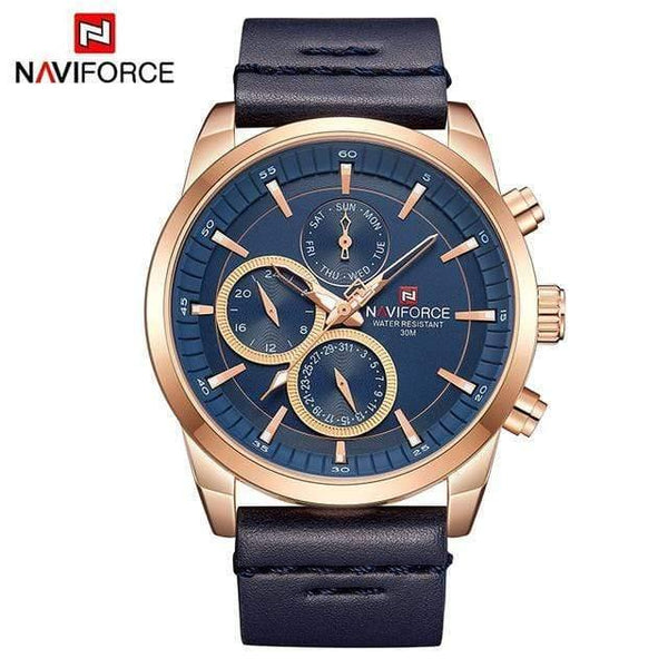 Planet Gates Rose Gold Bule Mens Watches  Luxury Waterproof 24 hour Date Quartz Watch Man Fashion Leather Sport Wrist Watch Men Clock