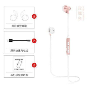 Planet Gates ROSE GOLD / China Bluetooth Headphones Wireless Earphones Waterproof Sports Bass Bluetooth Earphone with Mic for Phone iPhone xiaomi Gym