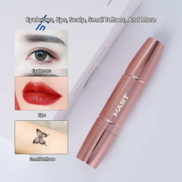 Planet Gates Rose Gold Color Powerful RCA Permanent Makeup 2.0 and 3.0 Stoke Rotary Tattoo Gun Machine Pen Eyebrows Lips Cartridge