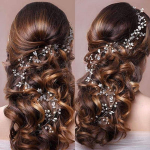 Planet Gates Rose Gold Color Rose Gold Wedding Hair Accessories Bridal Headpiece Hair Vine Pearl Headband for Wedding tiara Women Hair Jewelry Accessory