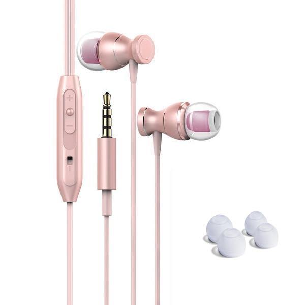 Planet Gates Rose Gold Earphone In-Ear Earphone Headset In-line Control Magnetic Clarity Stereo Sound With Mic Earphones For iPhone Mobile Phone MP3 MP4