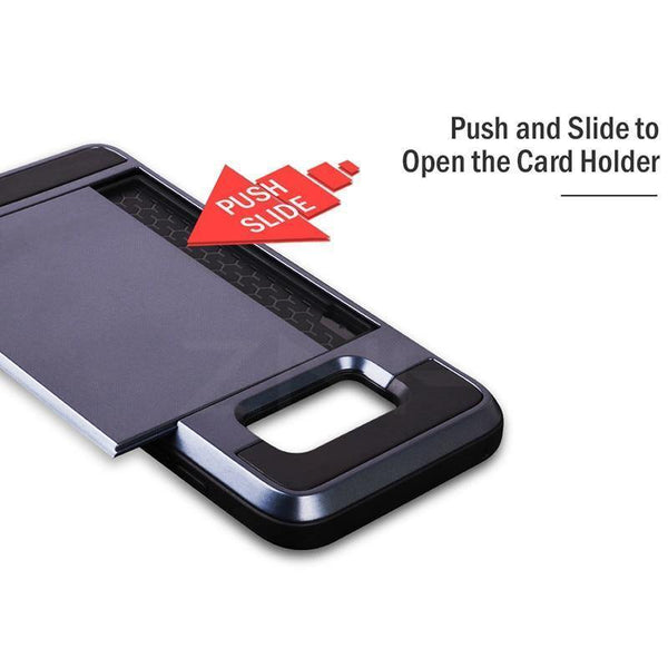 Planet Gates Rose Gold / For Galaxy S6 ZNP Armor Slide Card Holder Phone Case For Samsung Galaxy S9 S8 Plus S7 S6 Edge Full Cover For Samsung Note 9 8 A3 A5 A7 Cases