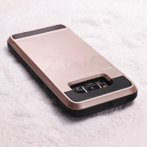Planet Gates Rose Gold / For Galaxy S6 ZNP Armor Slide Card Holder Phone Case For Samsung Galaxy S9 S8 Plus S7 S6 Edge Full Cover For Samsung Note 9 8 A3 A5 A7 Cases