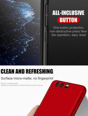 Planet Gates Rose-Gold / For Huawei P9 Luxury 360 Degree Full Cover Phone Case For huawei P10 P9 P8 Lite Mate 20 10 Pro Lite Screen Protector Cover Mate 20 Case Glass