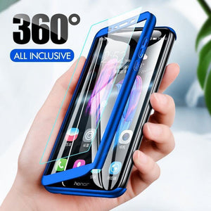 Planet Gates Rose-Gold / For Huawei Y5 2017 H&A Luxury 360 Full Cover Phone Case For Huawei Y5 Y6 Y7 2018 2017 Anti-knock Phone Cover For Huawei Y7 Y6 Prime Case With Glass