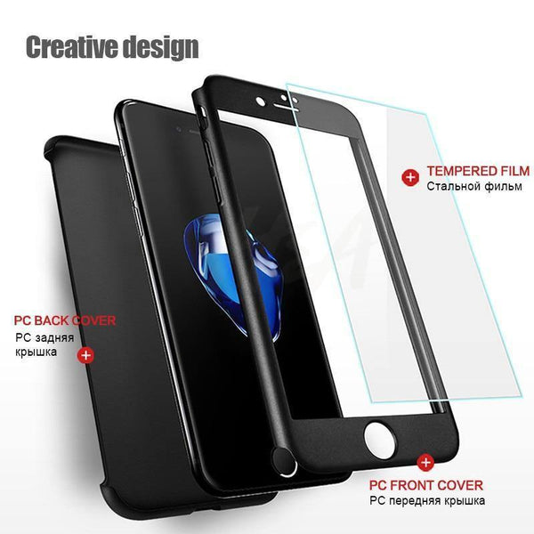 Planet Gates Rose-Gold / For iPhone 6 6s Plus H&A Luxury 360 Full Cover Phone Case on the For iPhone 7 8 6 6s Plus X XR XS Max 10 Tempered glass Protective Cover xs max Case