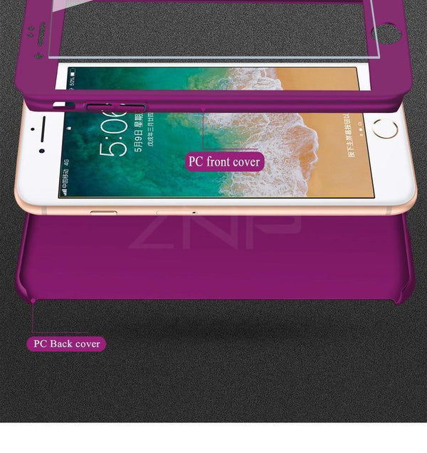 Planet Gates Rose Gold / For iphone X ZNP 360 Full Protective Phone Case For iPhone 8 7 Plus 6 6s Case 5 5S SE X 10 Full Cover For iPhone XR Xs Max X Cases With Glass