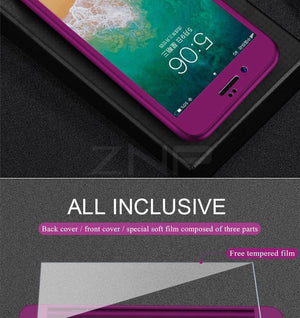 Planet Gates Rose Gold / For iphone X ZNP 360 Full Protective Phone Case For iPhone 8 7 Plus 6 6s Case 5 5S SE X 10 Full Cover For iPhone XR Xs Max X Cases With Glass