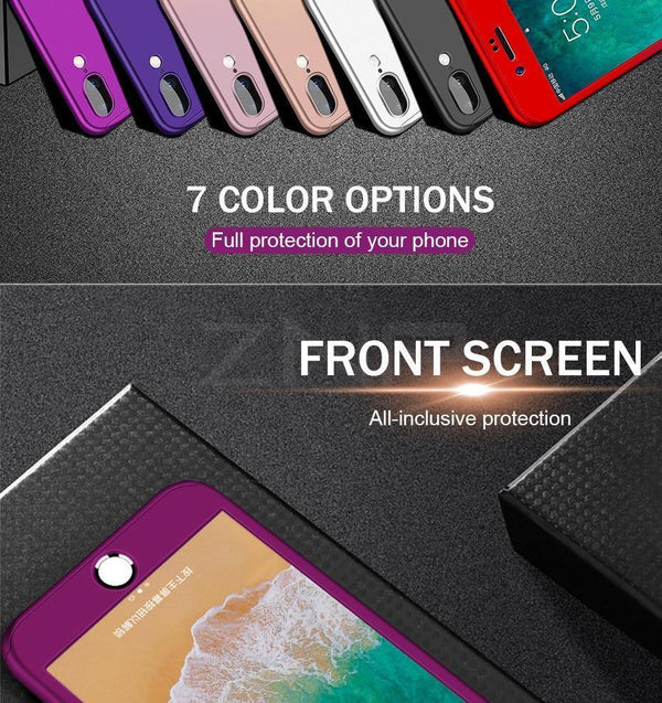 ZNP 360 Full Protective Phone Case For iPhone 8 7 Plus 6 6s Case 5 5S SE X 10 Full Cover For iPhone XR Xs Max X Cases With Glass - Planet Gates