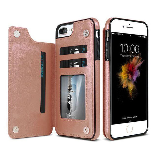 Planet Gates Rose Gold / For iPhone XS Max Retro PU Leather Case For iPhone X 6 6s 7 8 Plus XS 5S SE Multi Card Holders Phone Cases For iPhone XS Max XR 10 Cover