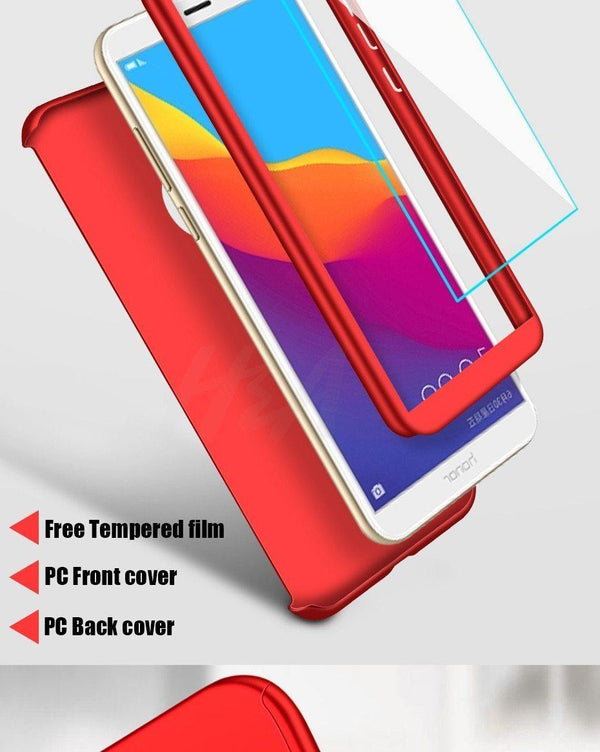 Planet Gates Rose-Gold / Honor 7C H&A H&A Luxury 360 Degree Full Cover Phone Case For Huawei Honor 7A 7C Pro 8X Max Screen Protector Cover 7A 7C 8XMax Case Glass