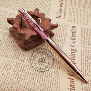 Planet Gates Rose Gold Metal Copper Ballpoint Pen Luxury Brass Gold Foil Drill Ball Pen Sliver Penalty Office School Pencil Writing Supplies 1.0mm