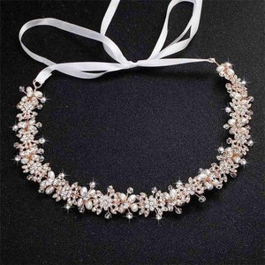 Planet Gates Rose Gold Miallo Luxury Clear Crystal Bridal Hair Vine Pearls Wedding Hair Jewelry Accessories Headpiece Women Crowns Pageant HS-J4506