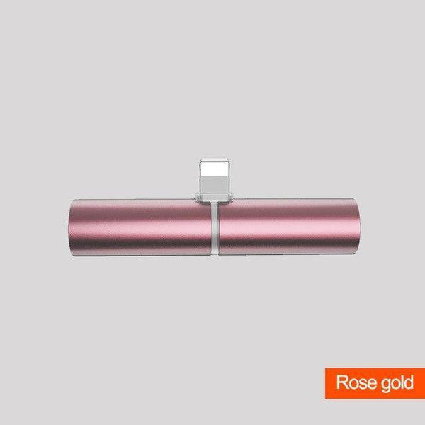 Planet Gates Rose gold Mobile Phone Adapter Cable Audio Charging Adapter For 7 8 plus iphone X Xs Max Xr USB IOS 2 in 1 earphone plug alloy Connector
