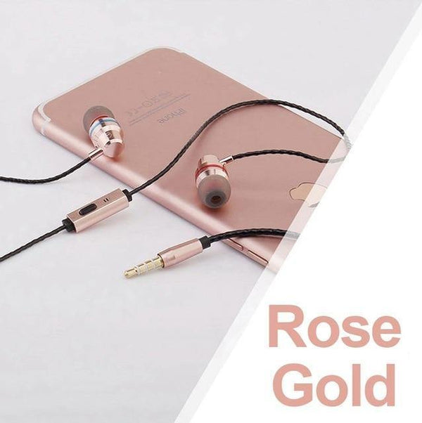 Planet Gates Rose Gold TOMKAS In-Ear Earphones Special Edition Headset Clear Bass Earphones With Microphone 5 Colors Metal Heavy Bass Headphones