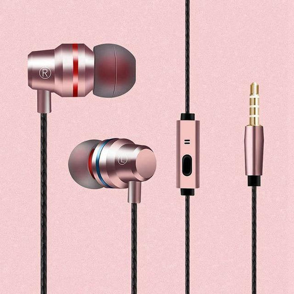 Planet Gates Rose Gold TOMKAS TPE Line Earphone for Phone 5 Color In-ear Earphones and Headphone Heavy Bass for Mobile Phone Clear Bass with Microphone